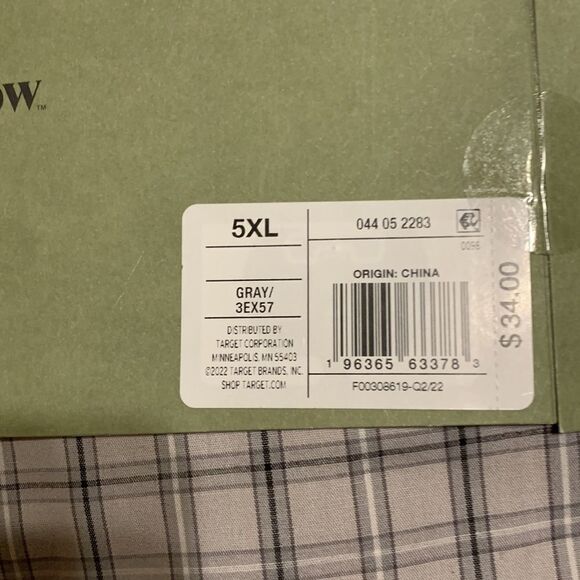 Goodfellow & Co. size 5XL gray two piece men's pajama set.  New unopened - Picture 6 of 7